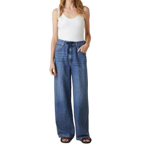 NEW LE JEAN luna relaxed wide leg pants in blue